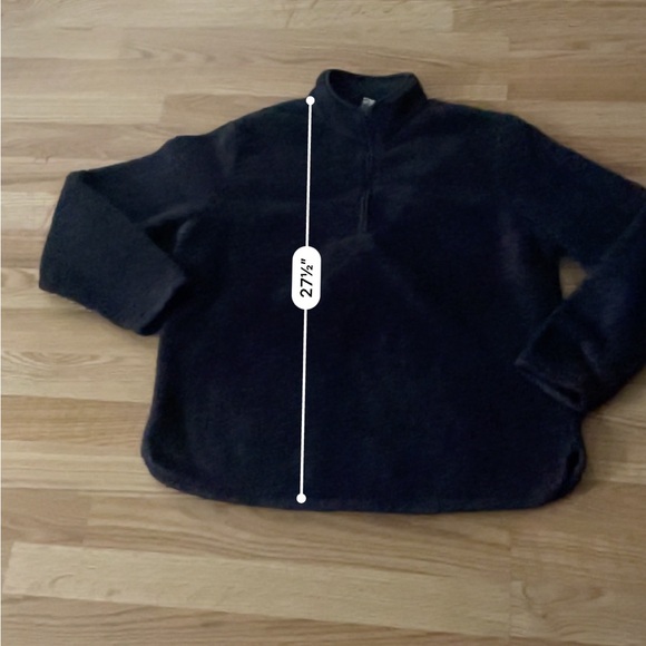 H&M Womens Long Sleeve Sherpa Pullover Quarter Zip Fuzzy Fleece Sweatshirt Large - Picture 6 of 11